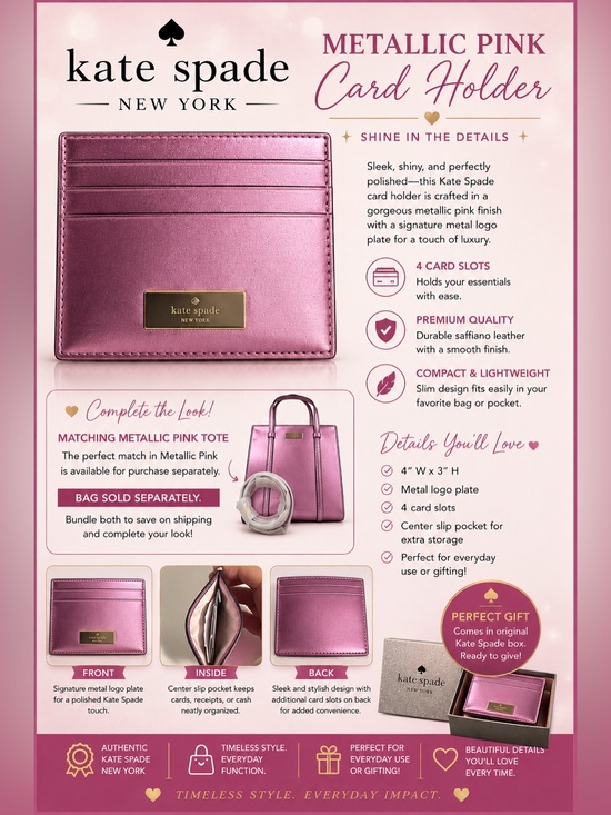 kate spade Handbags - kate spade Pink Card Holder Wallet